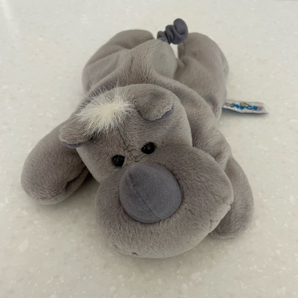 NICI rare vintage Rhino Plush beanbag stuffed toy